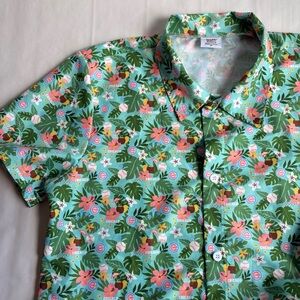 Chicago Cubs Shirt Mens XL Blue Hawaiian Aloha MLB Baseball SGA Floral Jim Beam